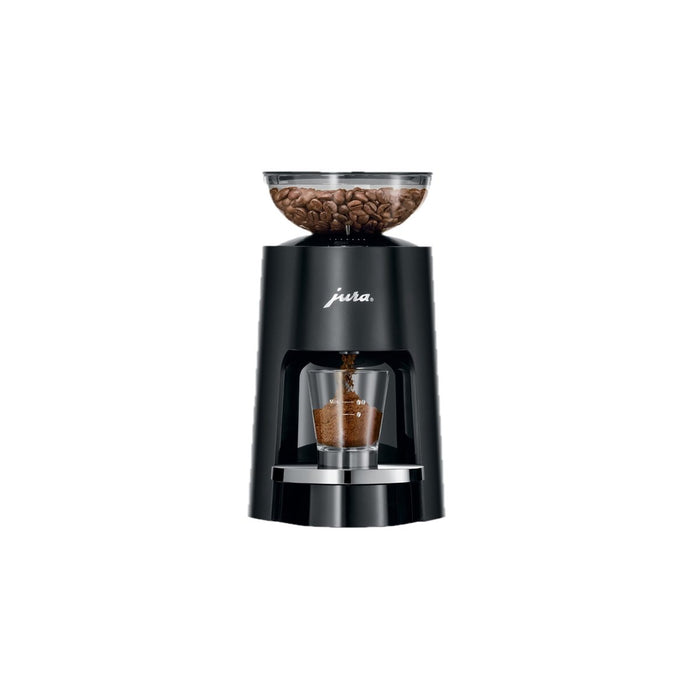 JURA Koffiemolen P.A.G. zwart met transparent reservoir vol koffiebonen, artikelnummer 25048 | Arte dell' espressO