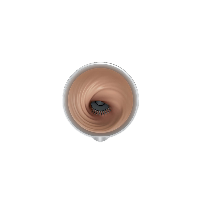 JURA Melkopschuimer Hot & Cold roestvrij stalen opzetstuk met beige melkkanaal van bovenaf | Arte dell' espressO
