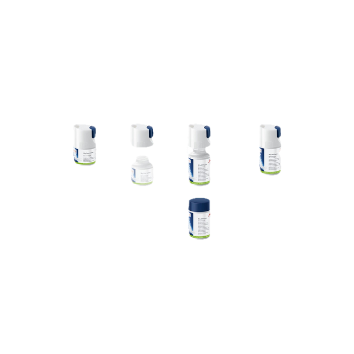 JURA Melksysteemreiniger navulflesje 90g minitabletten wit blauwe dop groene band | Arte dell' espressO