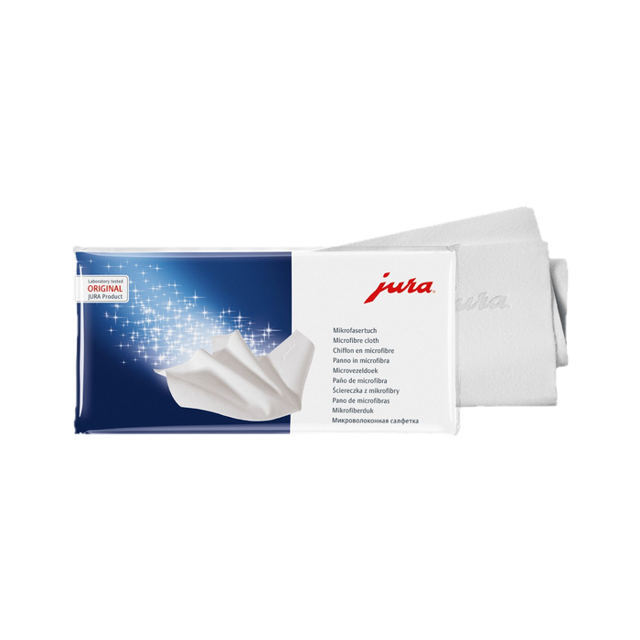 JURA Microvezeldoek 69457 - witte microfiber schoonmaakdoeken in verpakking | Arte dell' espressO