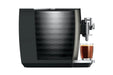 JURA S10 Dark Inox, zijaanzicht met waterreservoir en espresso