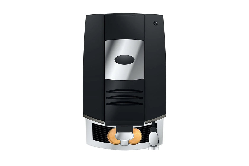 JURA S10 Dark Inox, bovenaanzicht met bonenreservoir en poederschacht