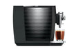 JURA S10 Obsidian Black, zijaanzicht met waterreservoir en espresso