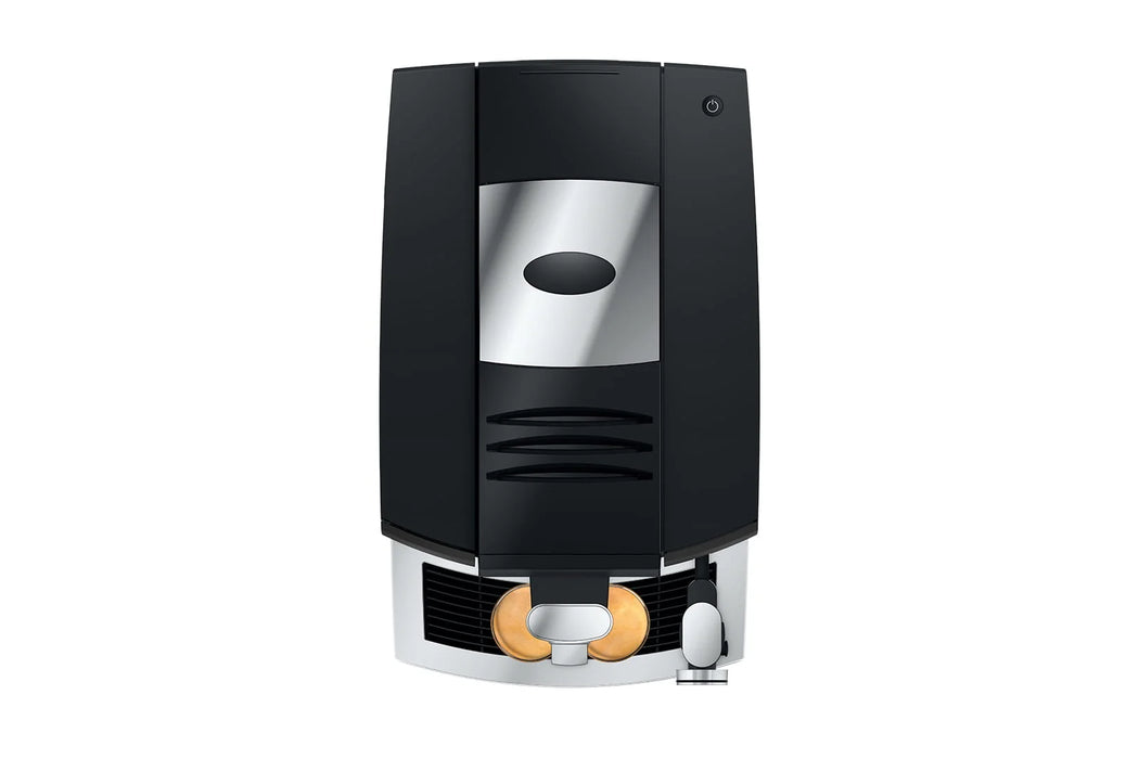 JURA S10 Obsidian Black, bovenaanzicht met bonenreservoir en poederschacht