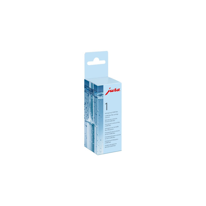 JURA CLARIS Blue verlengstuk 68773 in lichtblauw kartonnen doosje met witte wolk logo | Arte dell' espressO