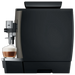 JURA W8 Dark Inox koffiemachine met melkopschuimer en cappuccino in glas