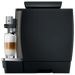 JURA W8 Dark Inox koffiemachine met latte macchiato in glas, donkere afwerking en strak design