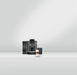 JURA W8 Dark Inox zakelijke koffiemachine met melkopschuimer en kopje latte macchiato op witte achtergrond
