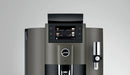JURA W8 Dark Inox zakelijke koffiemachine met touchscreen en roestvrijstalen afwerking