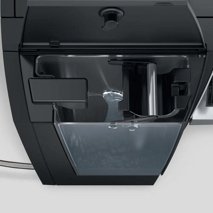 JURA X10c Dark Inox met transparant waterreservoir en metalen details