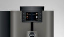 JURA X4 Dark Inox zakelijke koffiemachine met touchscreen en opties voor espresso en Americano